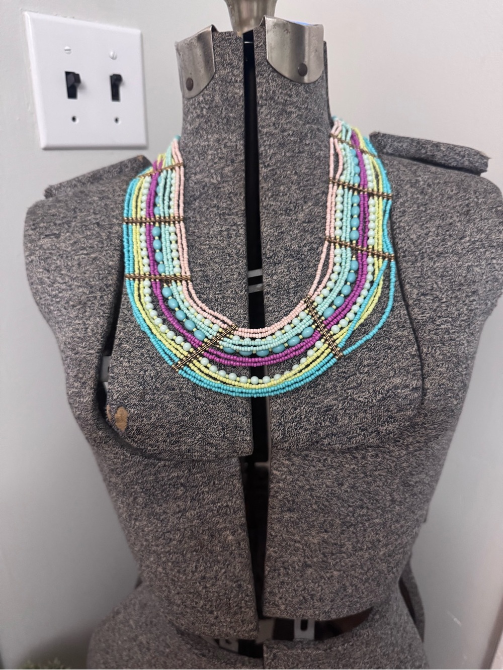 Multicolor Beaded Bib Necklace